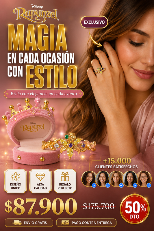Anillo Flor Y Estuche Rapunzel